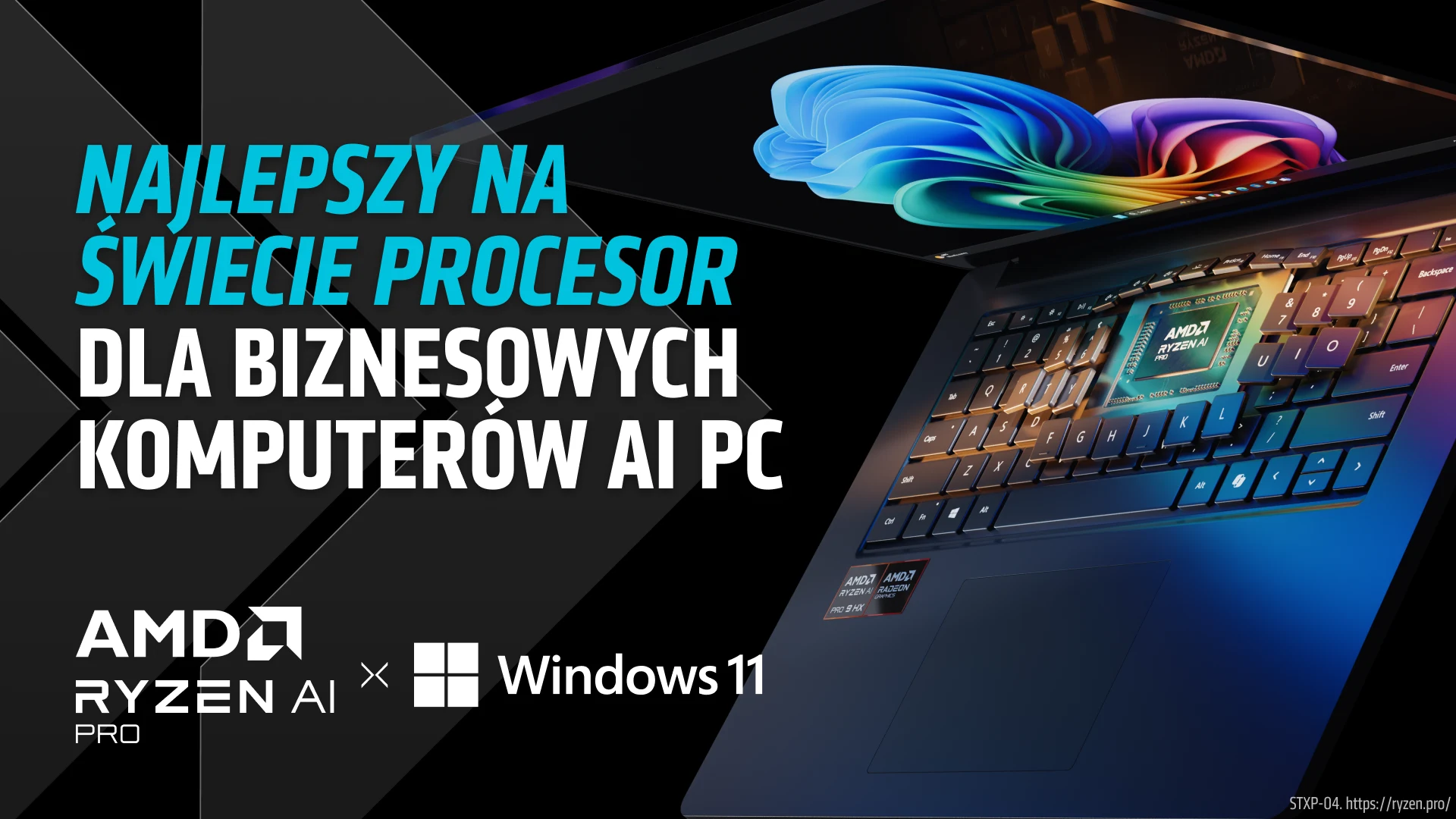 Najlepszy na świecie procesor dla biznesowych komputerów AI PC. AMD Ryzen AI PRO i Windows 11.